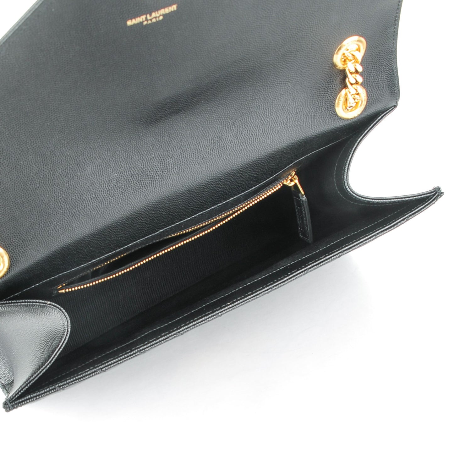 Grain De Poudre Matelasse Chevron Large Monogram Satchel Black