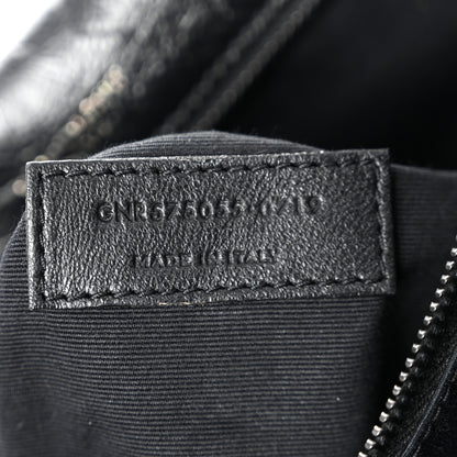 Saint Laurent Crinkled Calfskin Matelasse Monogram Medium Niki Chain Satchel Black 7 of 10
