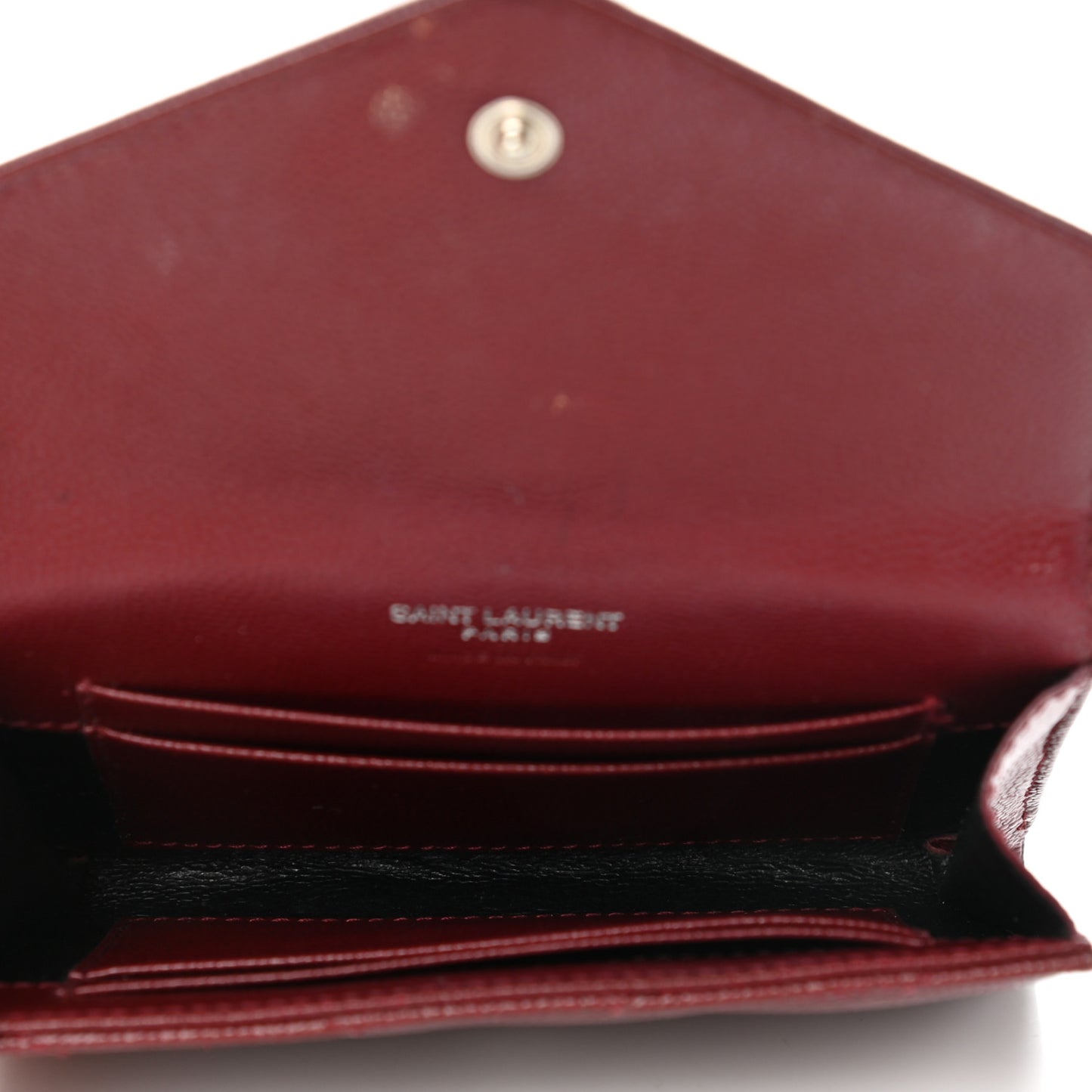 Grain De Poudre Matelasse Chevron Small Monogram Envelope Wallet Bordeaux