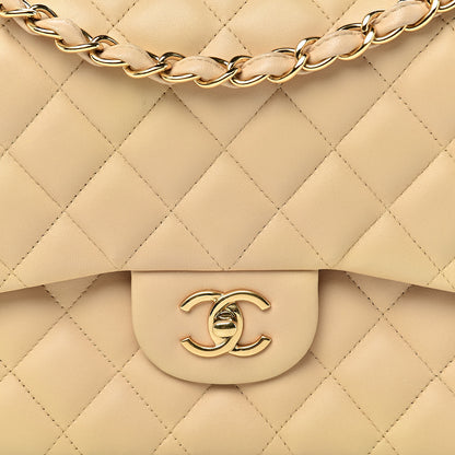 Chanel Lambskin Quilted Jumbo Double Flap Beige Clair 12 of 12