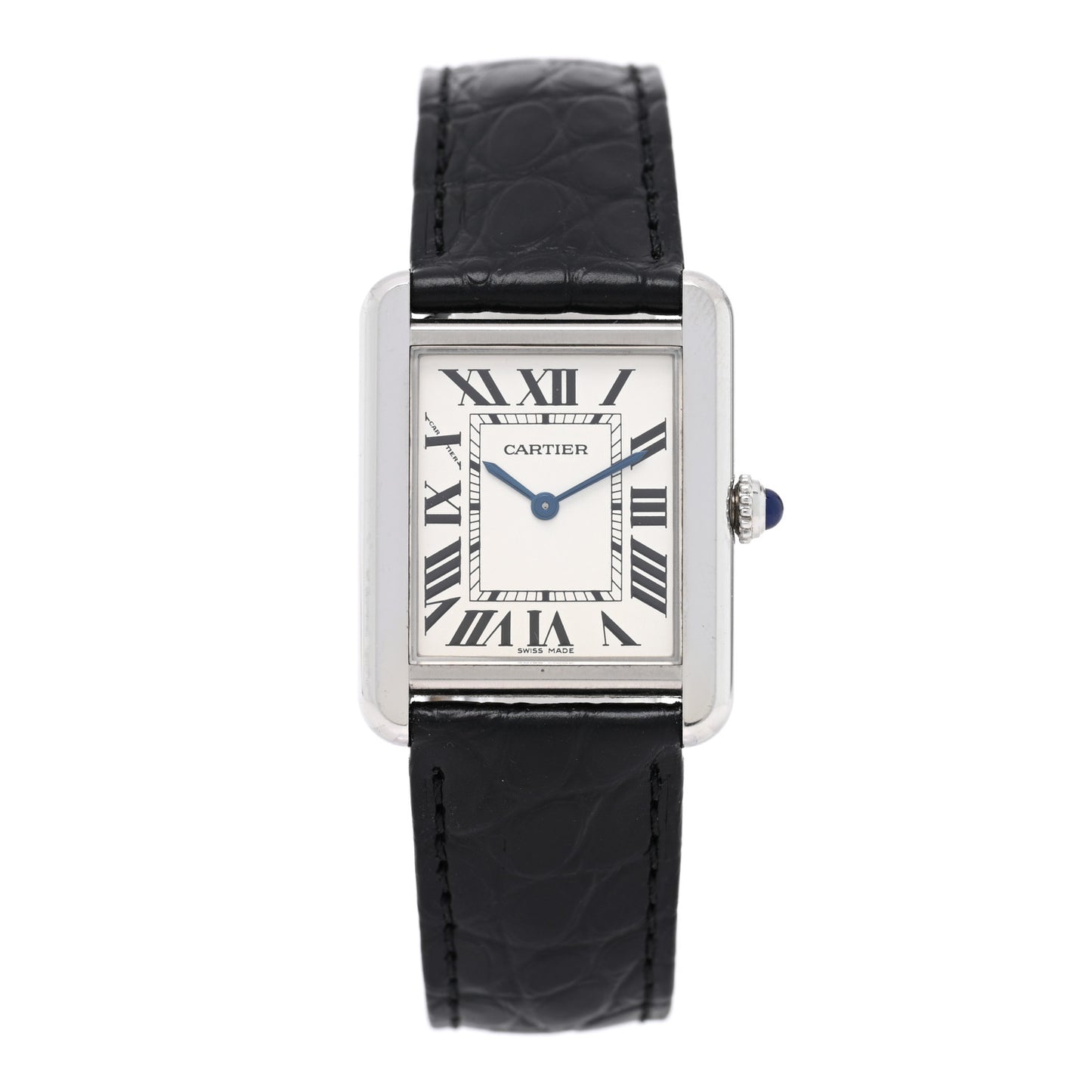 Stainless Steel Alligator 24mm Tank Solo Quartz Watch