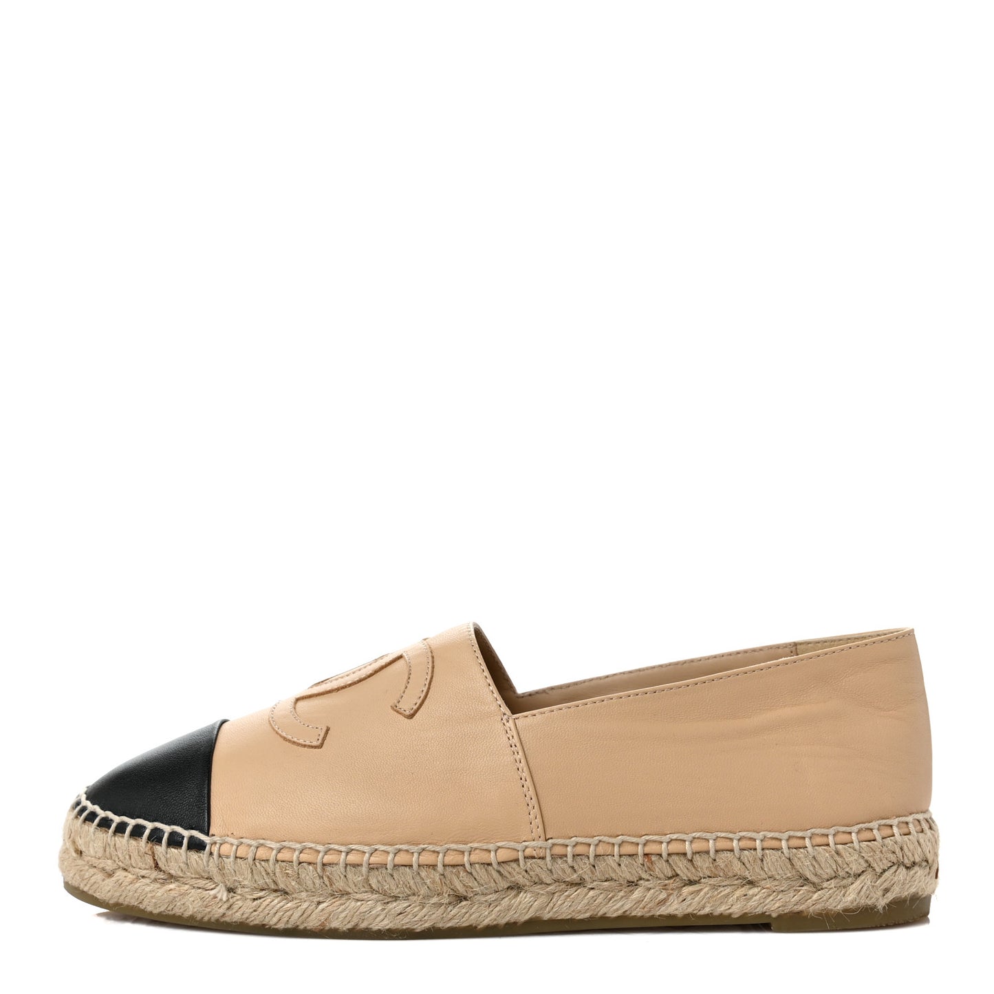 Lambskin CC Espadrilles 38 Beige Black