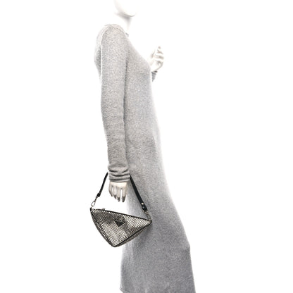 Prada Satin Crystal Triangle Pouch Cristal 2 of 11