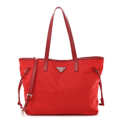 Prada Tessuto Nylon Saffiano Tote Rosso 1 of 13