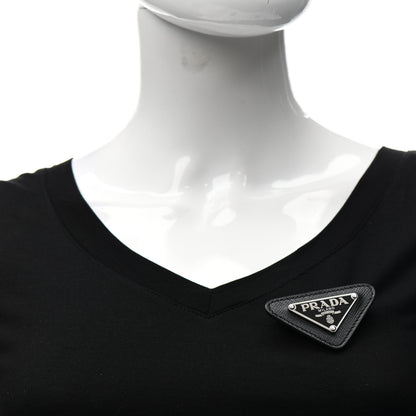 Prada Saffiano Enamel Logo Triangle Pin Black 2 of 5