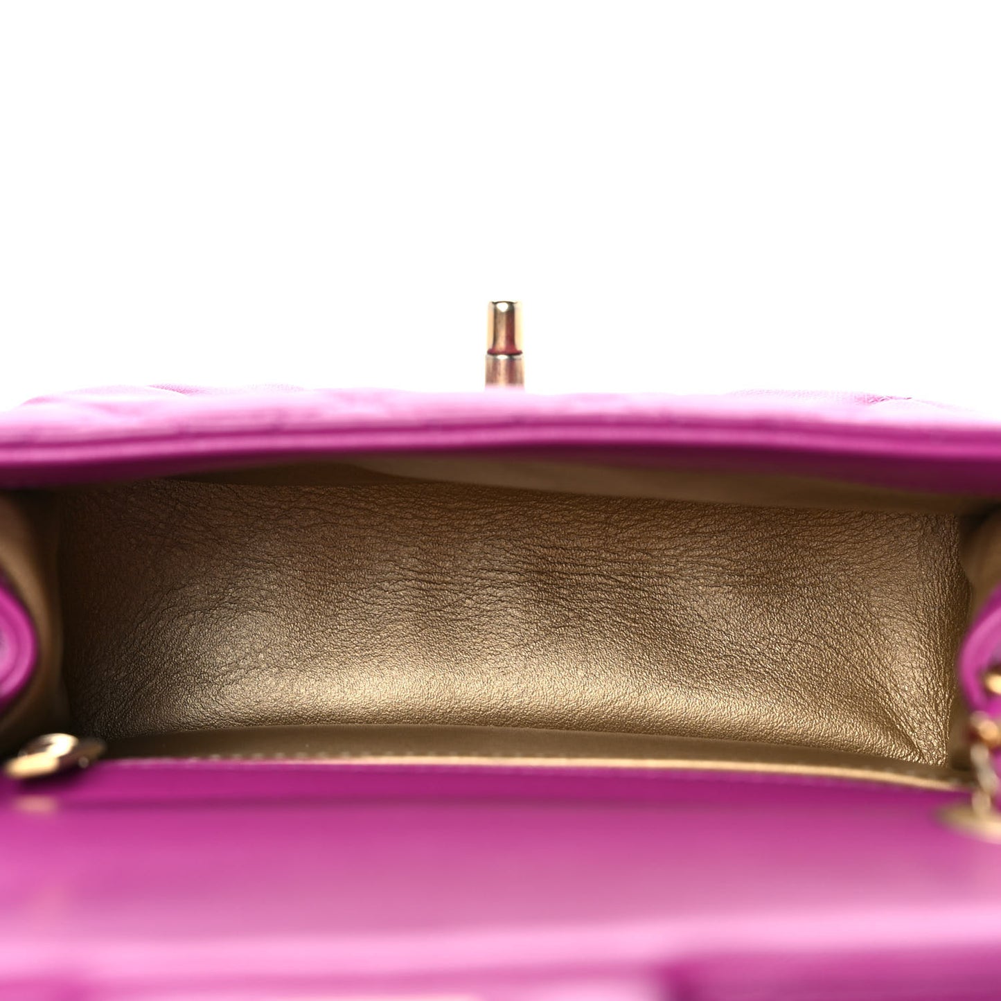 Lambskin Quilted Mini Pearl Crush Flap Purple