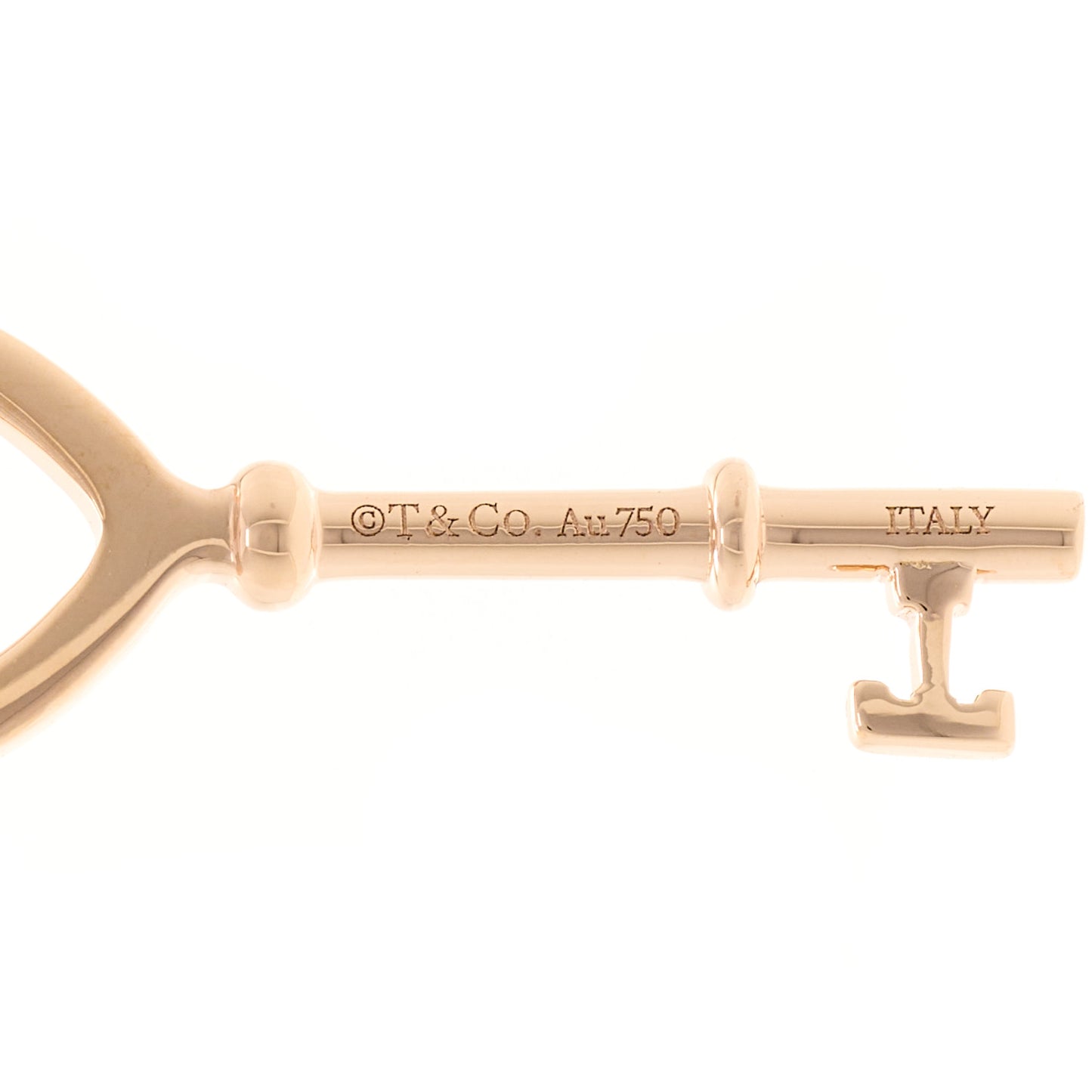 18K Rose Gold Mini Heart Key Pendant Necklace
