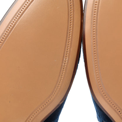 Gucci Velvet GG Monogram Horsebit Mens Jordaan Loafers 10.5 Blue Beige 9 of 11