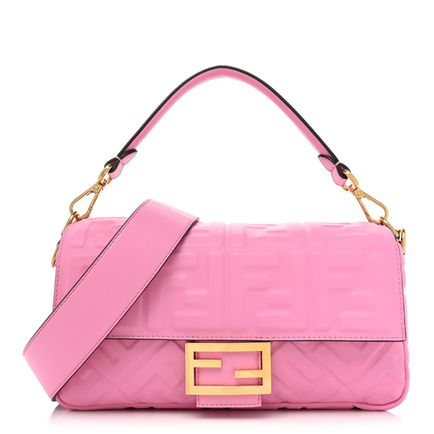 Fendi Nappa FF 1974 Embossed Baguette Lollypop 1 of 9