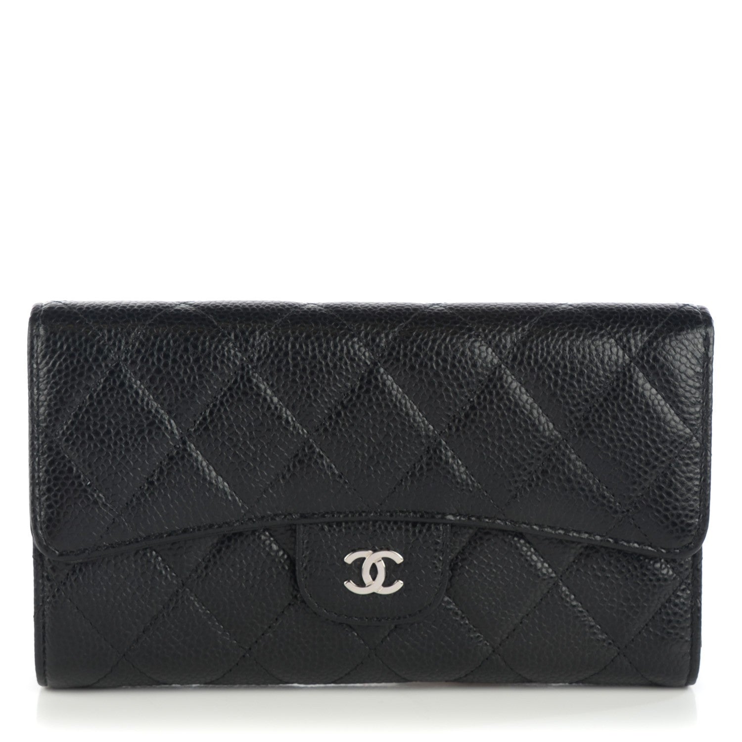 Chanel Caviar Quilted Large Flap Wallet Black 1 of 8
