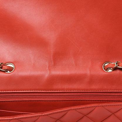 Chanel Lambskin Quilted Jumbo Single Flap Coral 17 of 19