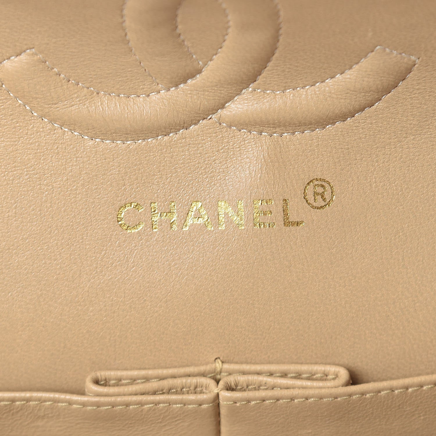 Chanel Lambskin Quilted Medium Double Flap Beige 6 of 23