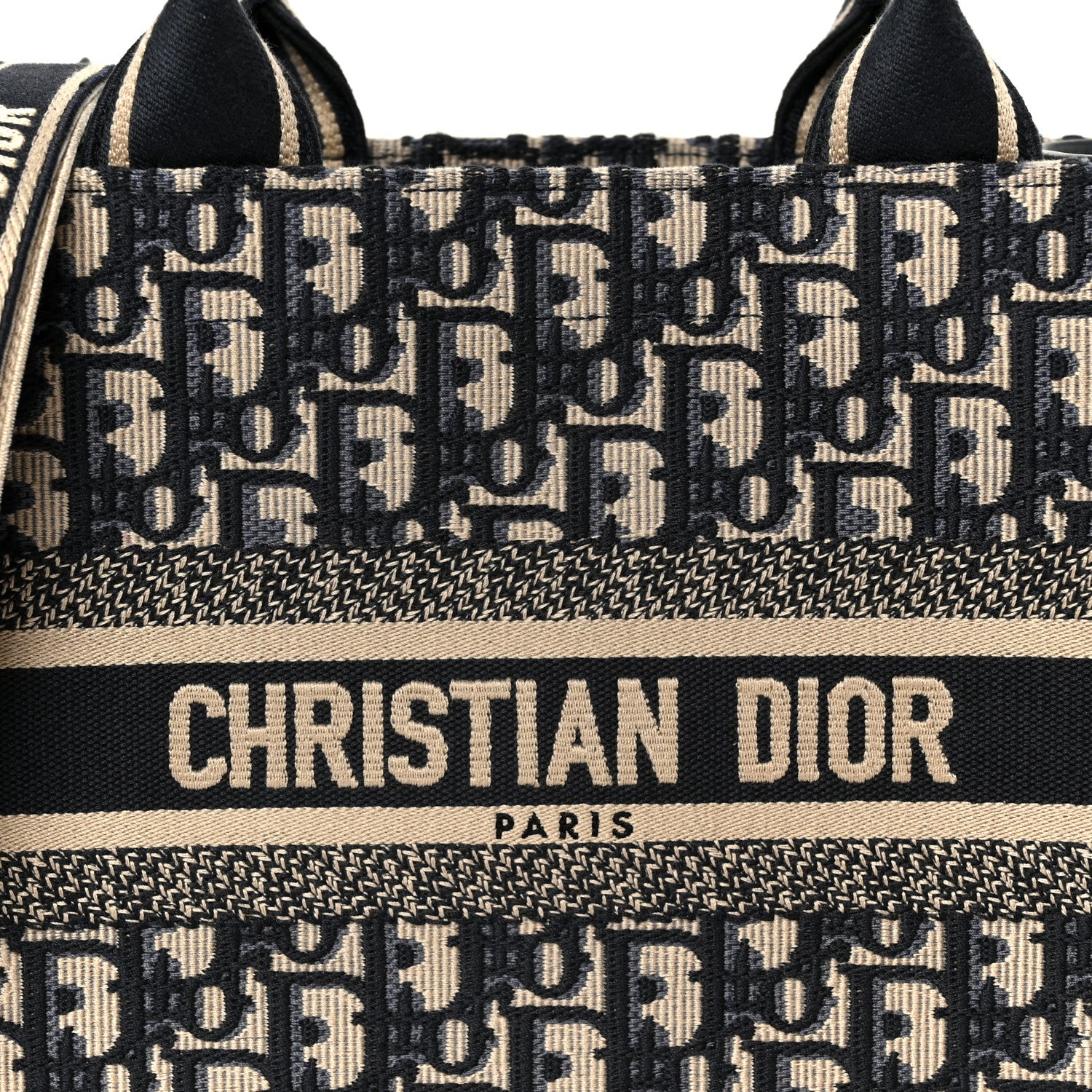 Christian Dior Oblique Calfskin Small Book Tote With Strap Blue Multicolor 8 of 10