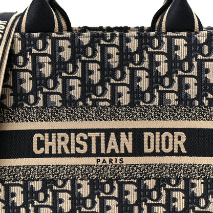 Christian Dior Oblique Calfskin Small Book Tote With Strap Blue Multicolor 8 of 10