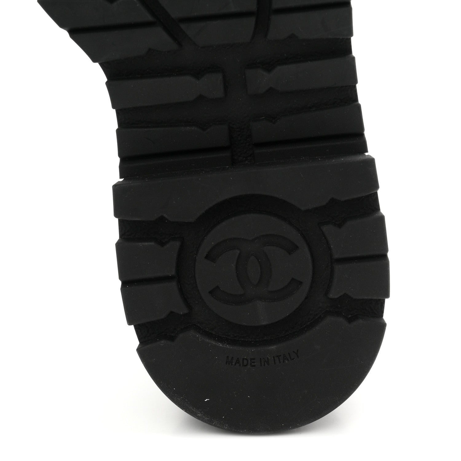 Chanel Grained Calfskin Shiny Calfskin CC Lace Up Combat Boots 36.5 Black 7 of 10