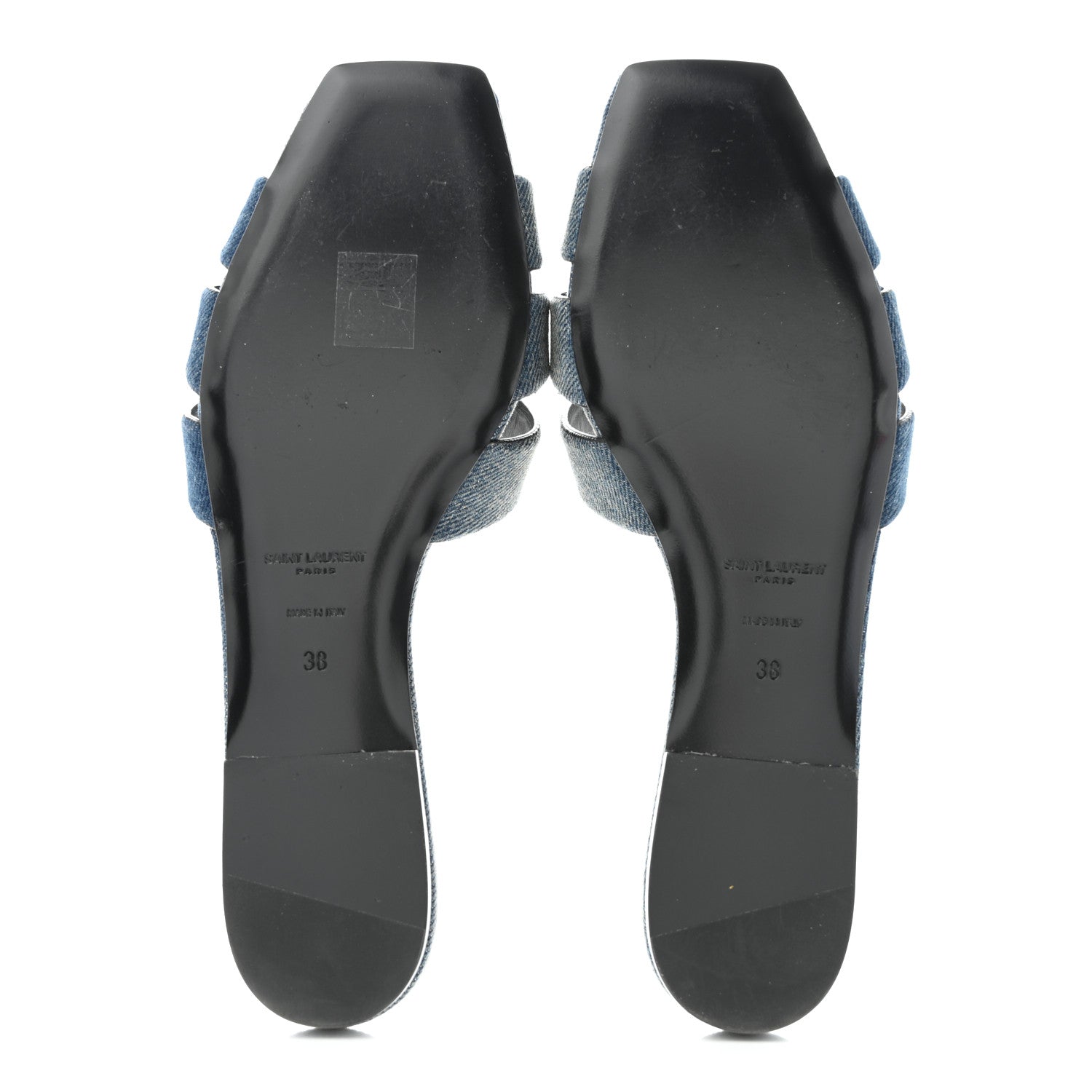 Saint Laurent Denim Tribute 05 Slide Sandals 38 Deep Navy Jeans 5 of 10