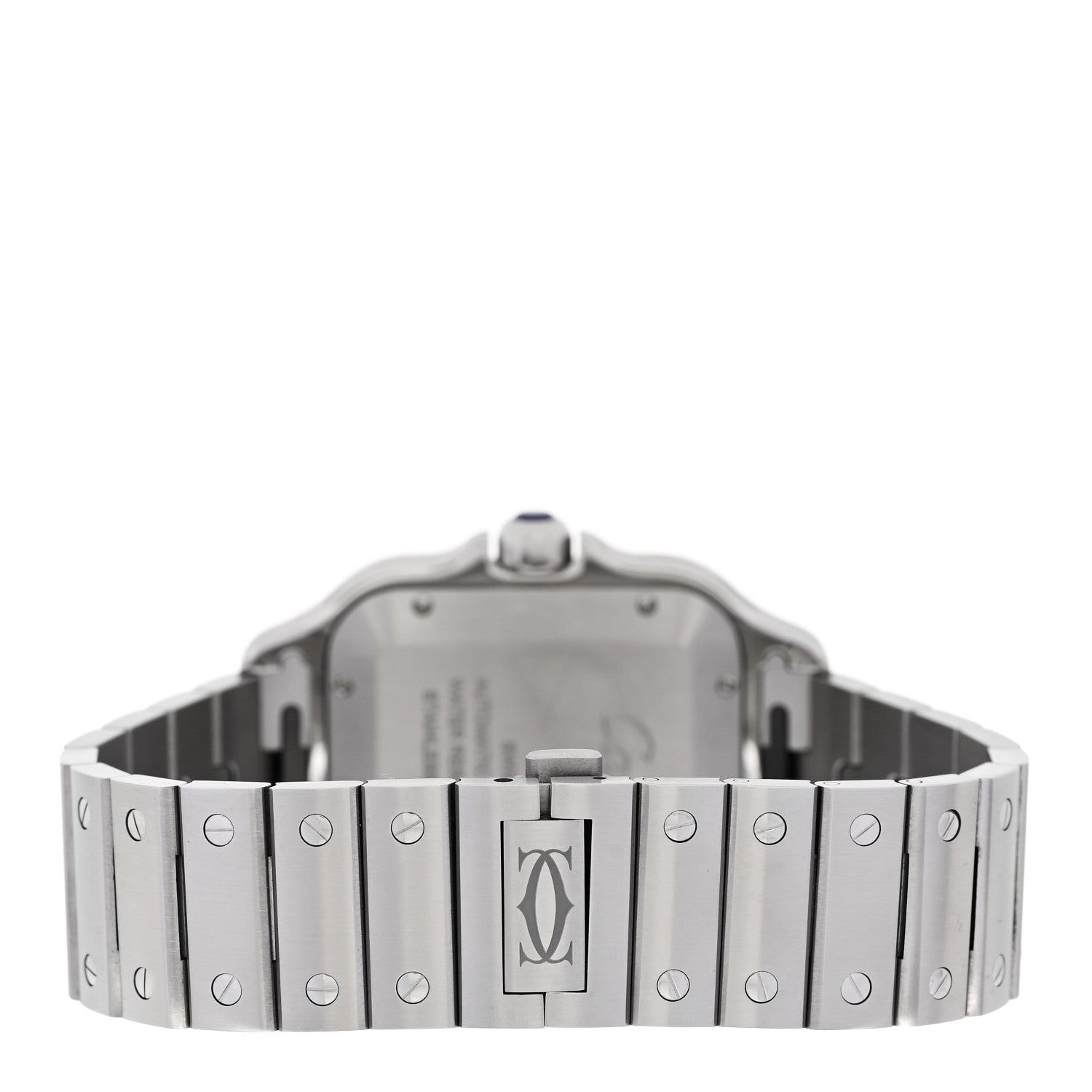Cartier Stainless Steel Alligator 39.8mm Santos De Cartier Automatic Watch Blue 3 of 7