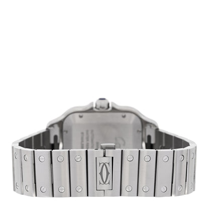 Cartier Stainless Steel Alligator 39.8mm Santos De Cartier Automatic Watch Blue 3 of 7
