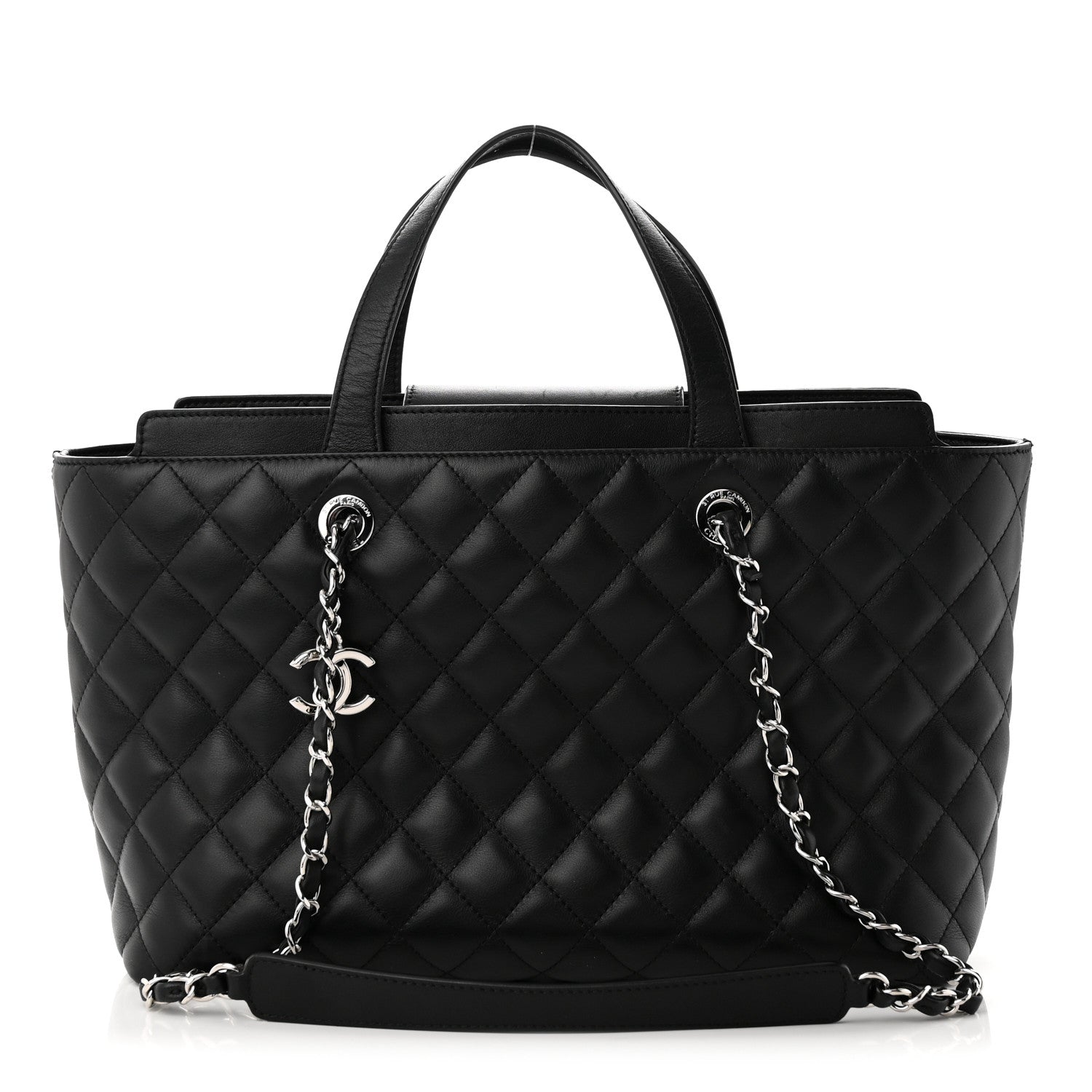 Chanel Calfskin Quilted Large Shopping Tote Black 1 of 10