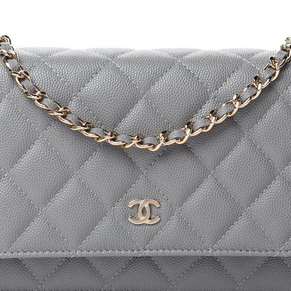 Chanel Caviar Quilted Wallet On Chain WOC Grey 11 of 11