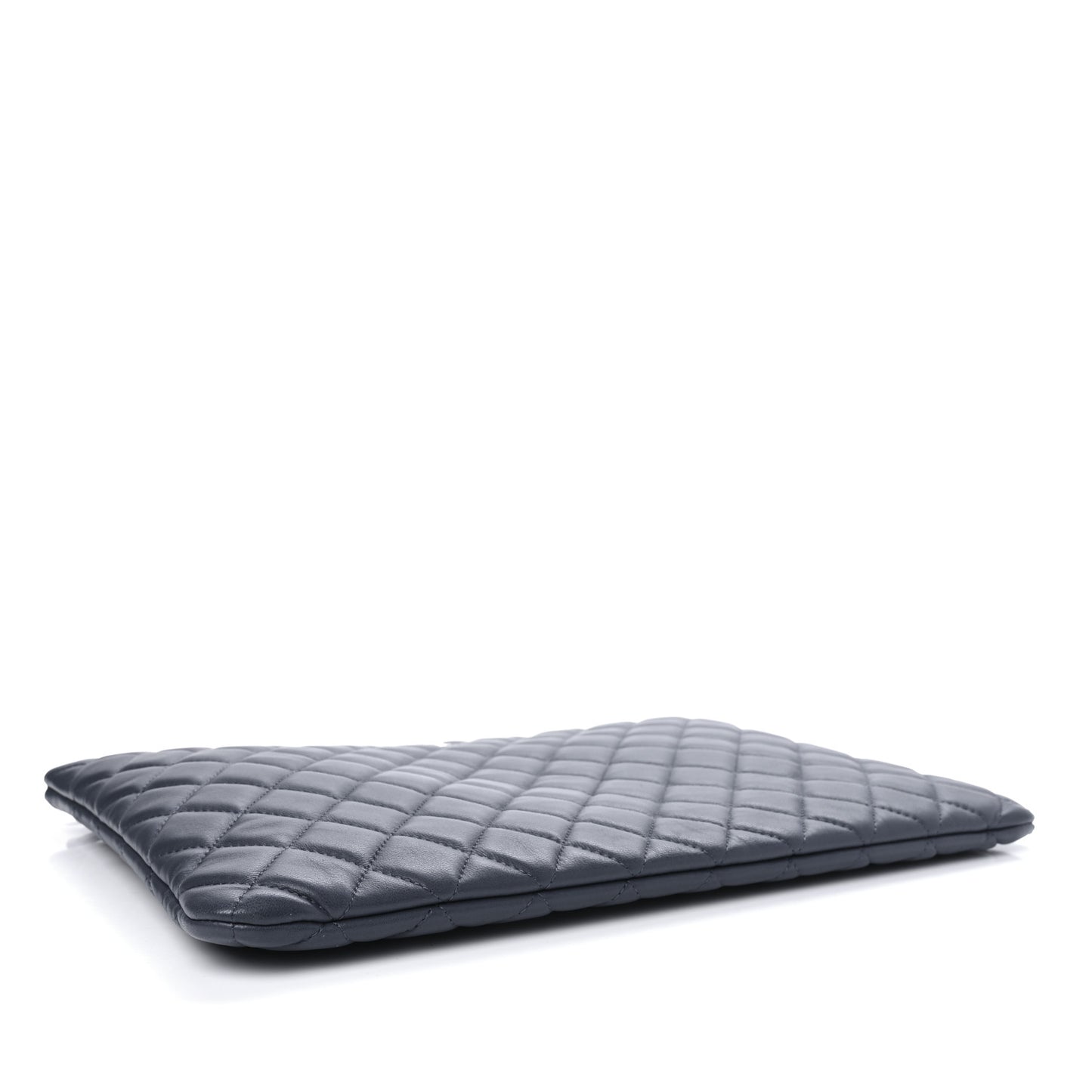 Lambskin Quilted Large Cosmetic Case Navy