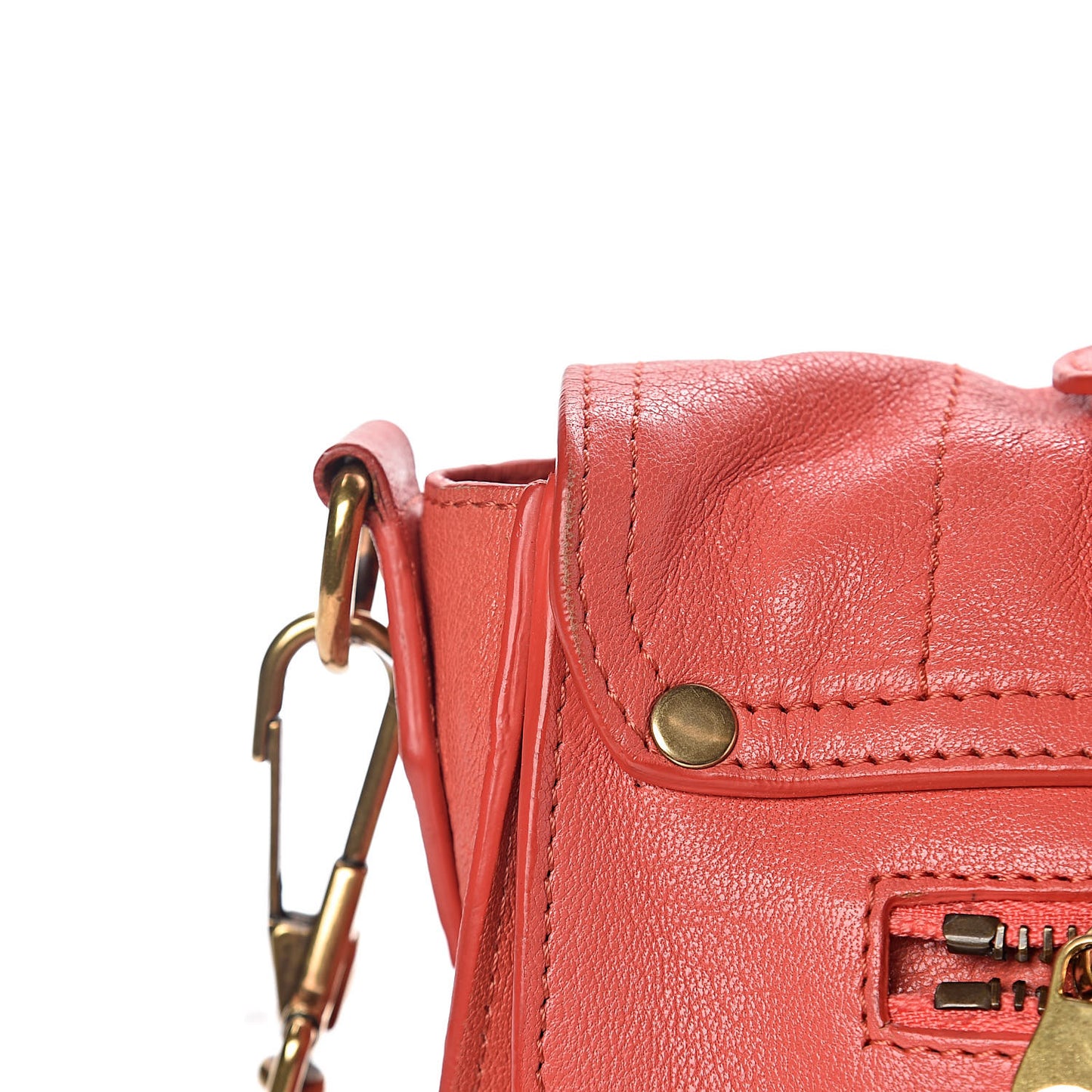 Lambskin Medium PS1 Satchel Deep Coral