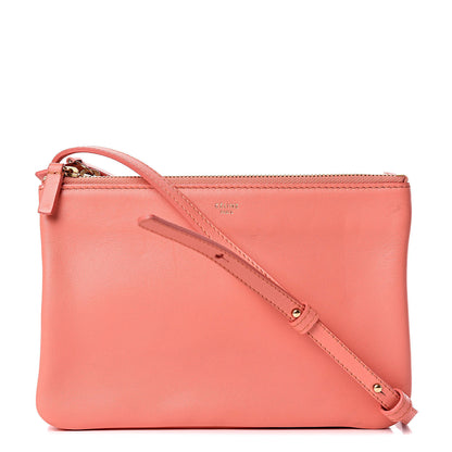 Celine Lambskin Small Trio Crossbody Bag Lipstick 1 of 16