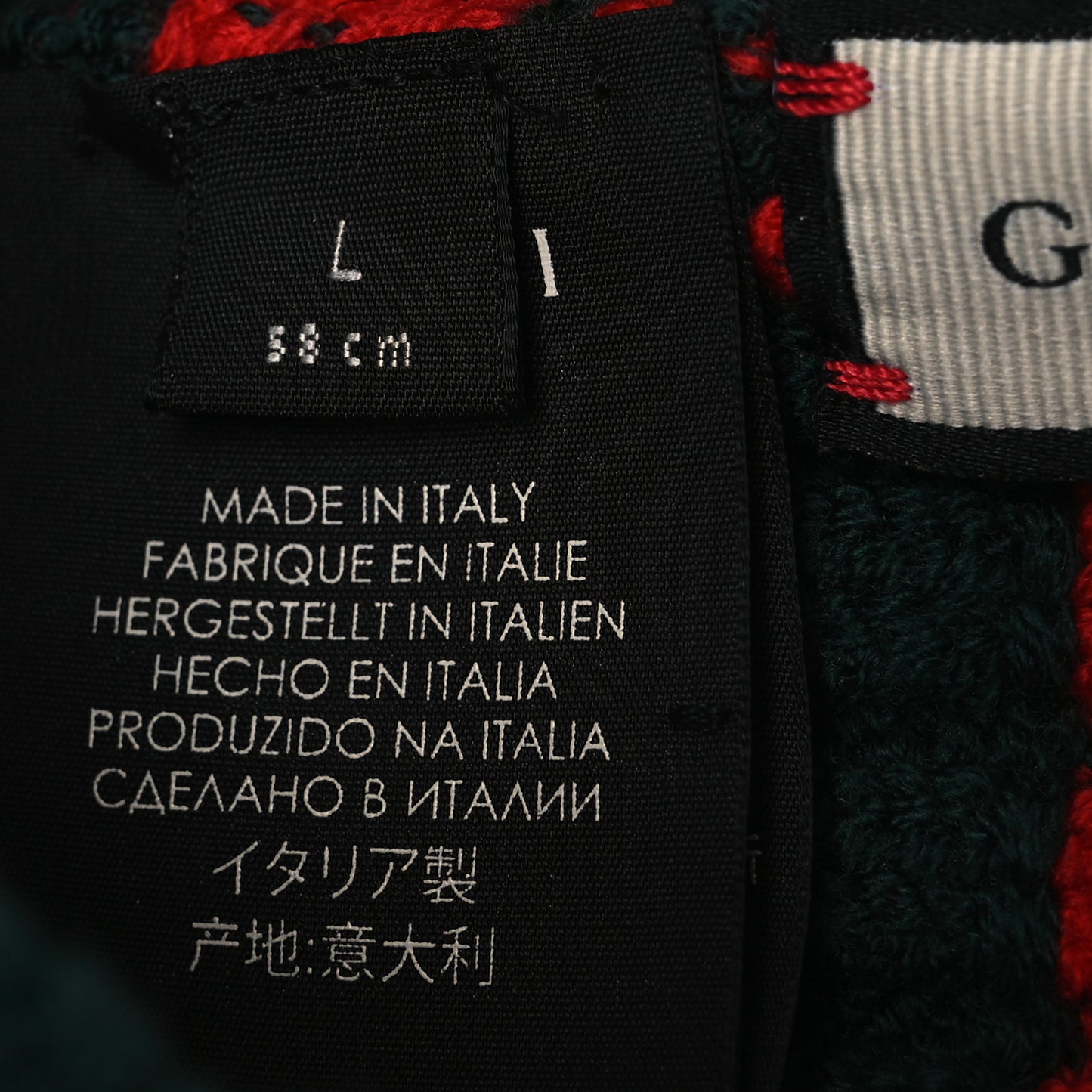 Wool Web Headband L Green Red
