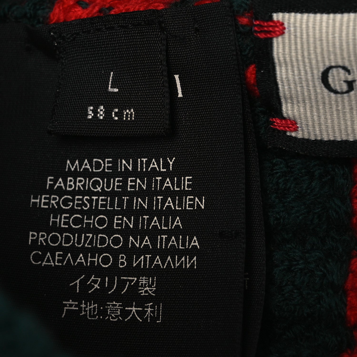 Gucci Wool Web Headband L Green Red 5 of 6