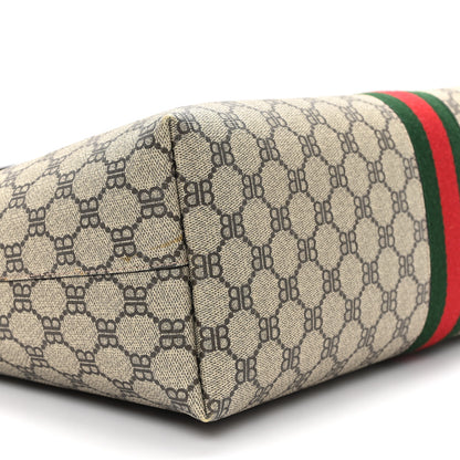 Gucci X BALENCIAGA BB Supreme Monogram Web Medium Ophidia Shopping Tote Beige New Acero 9 of 10