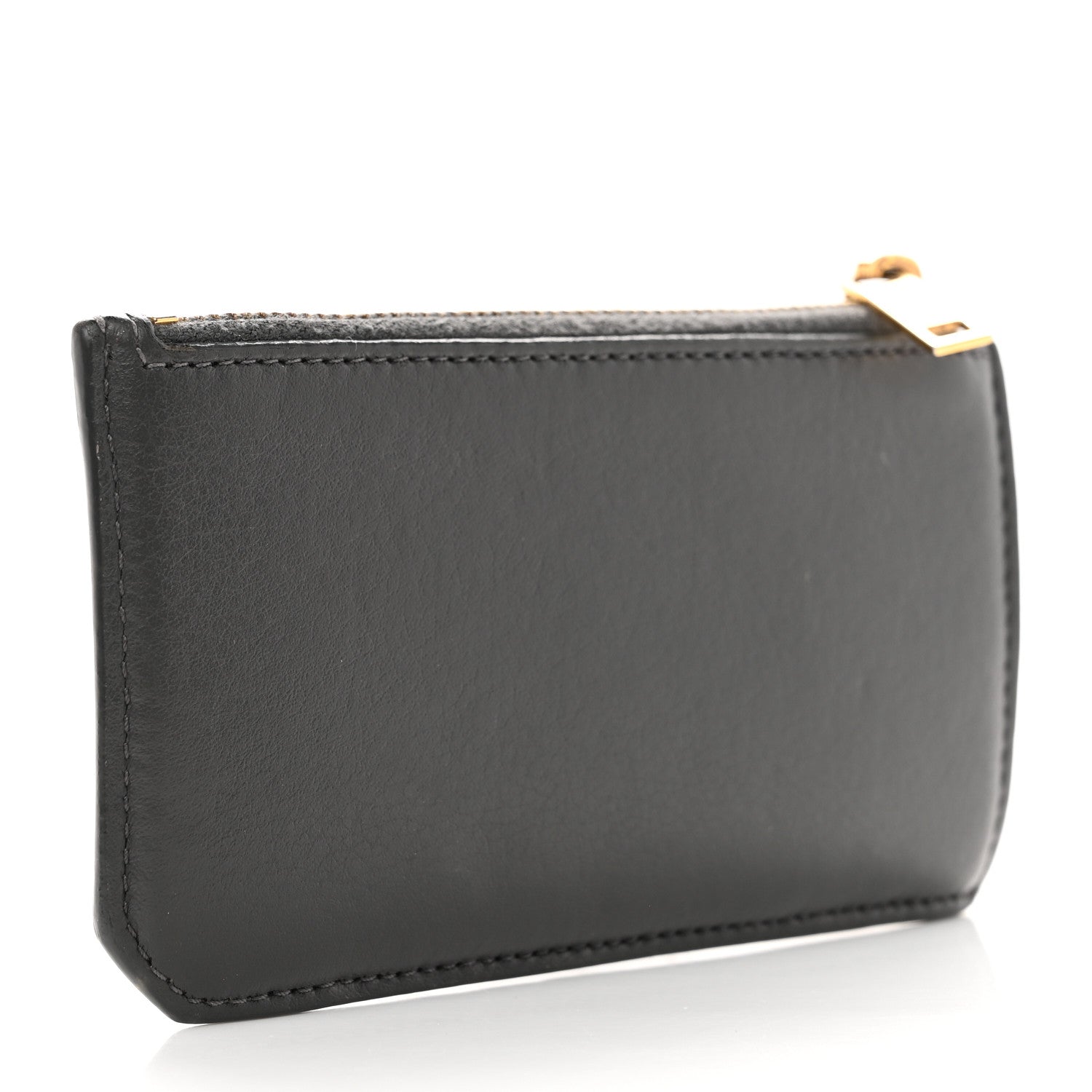 Saint Laurent Grained Calfskin Monogram 5 Fragments Zip Pouch Card Holder Storm 3 of 8