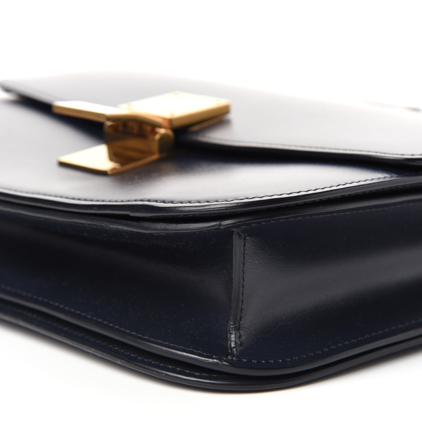 Box Calfskin Medium Classic Box Flap Bag Navy