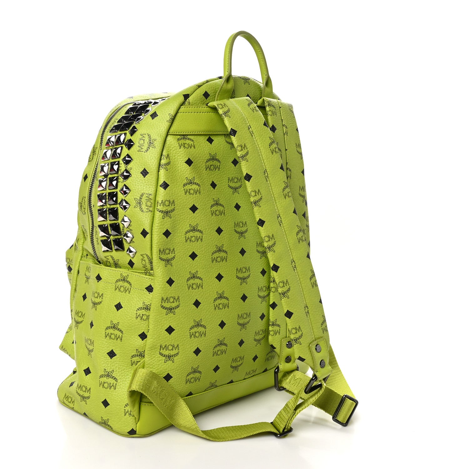 MCM Visetos Crown Stud Large Stark Backpack Green 3 of 9