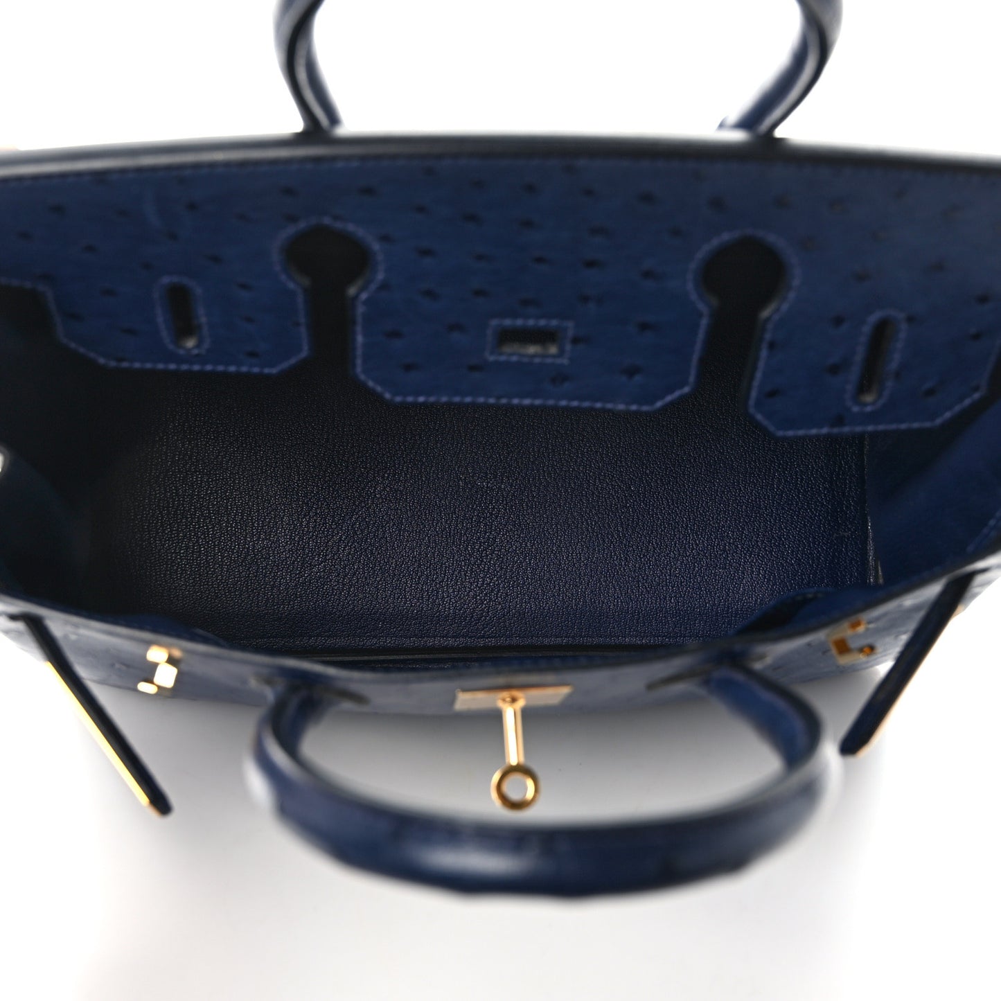 Ostrich Birkin 30 Bleu Iris