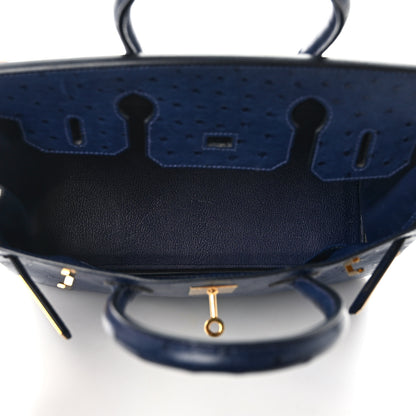 Hermes Ostrich Birkin 30 Bleu Iris 5 of 14