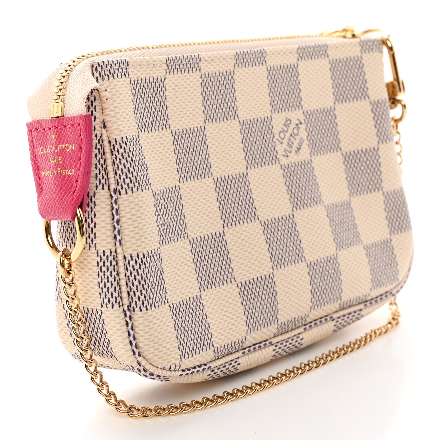 Louis Vuitton Damier Azur 2021 Christmas Animation Hollywood Mini Pochette Accessories Fuchsia 3 of 8