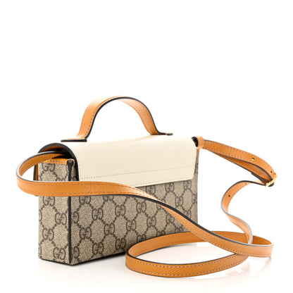Gucci GG Supreme Monogram New Sakai Calfskin Mini Padlock Top Handle Shoulder Bag Beige Ebony Mystic White Sun Oil 3 of 10