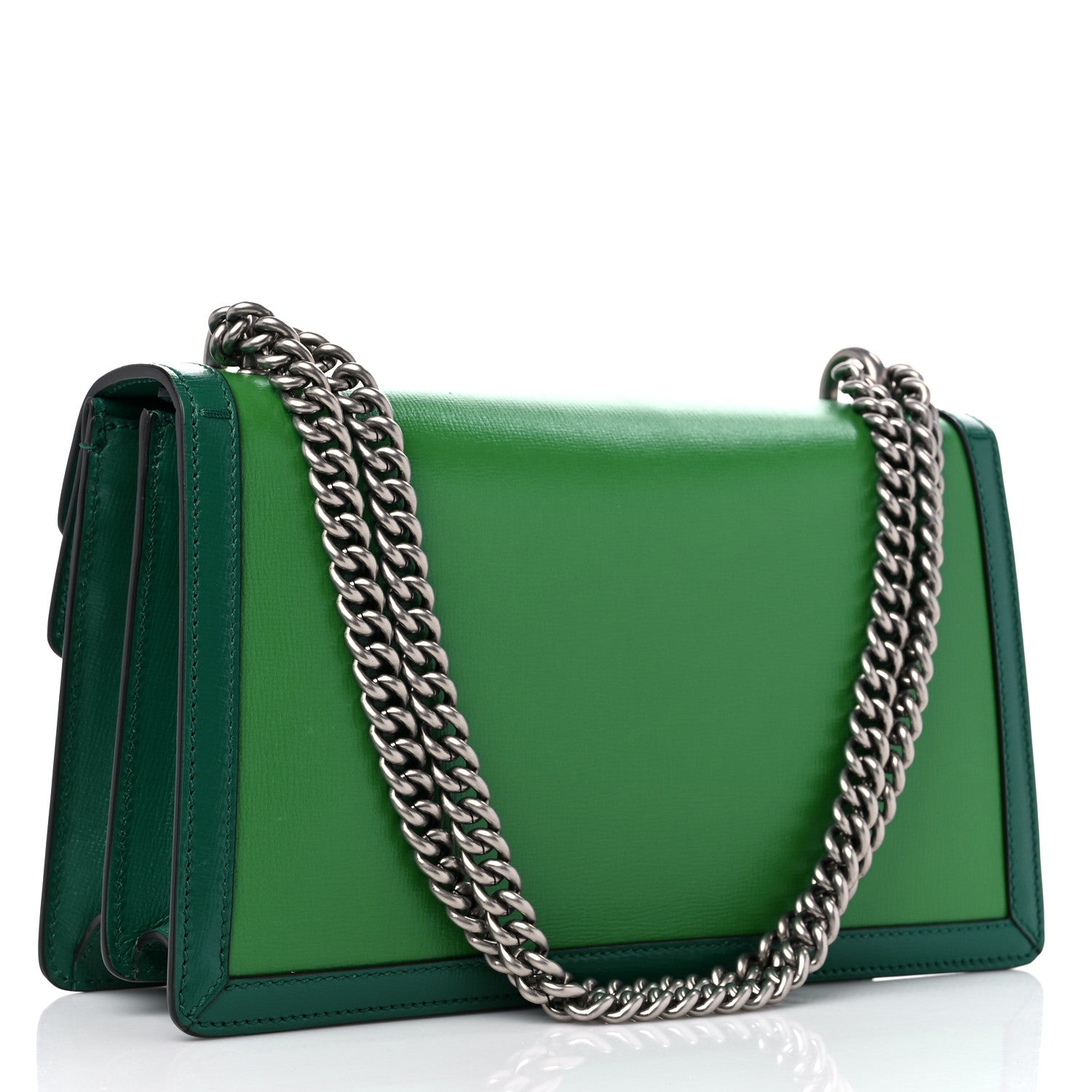 Gucci Azalea Calfskin Enamel Small Dionysus Shoulder Bag New Shamarock Emerald Off White 3 of 10