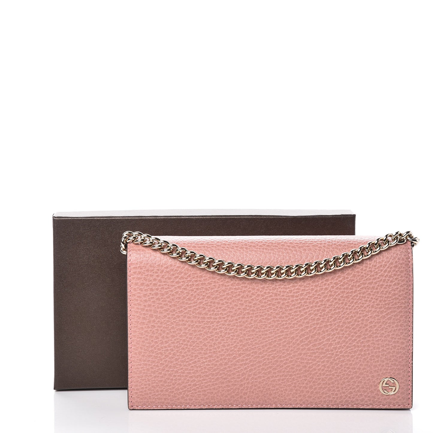 Dollar Calfskin Medium Betty Chain Wallet Soft Pink