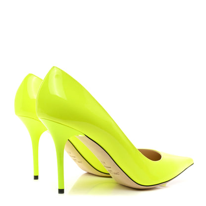 Jimmy Choo Patent Agnes Pumps 40.5 Neon Citron 4 of 8