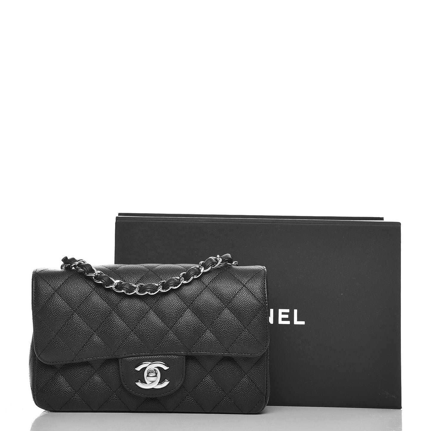 Caviar Quilted Mini Rectangular Flap Black