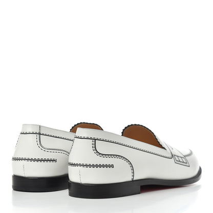 Christian Louboutin Calfskin Women Mocalaureat Tromp L'oeil Loafers 39 White 4 of 13
