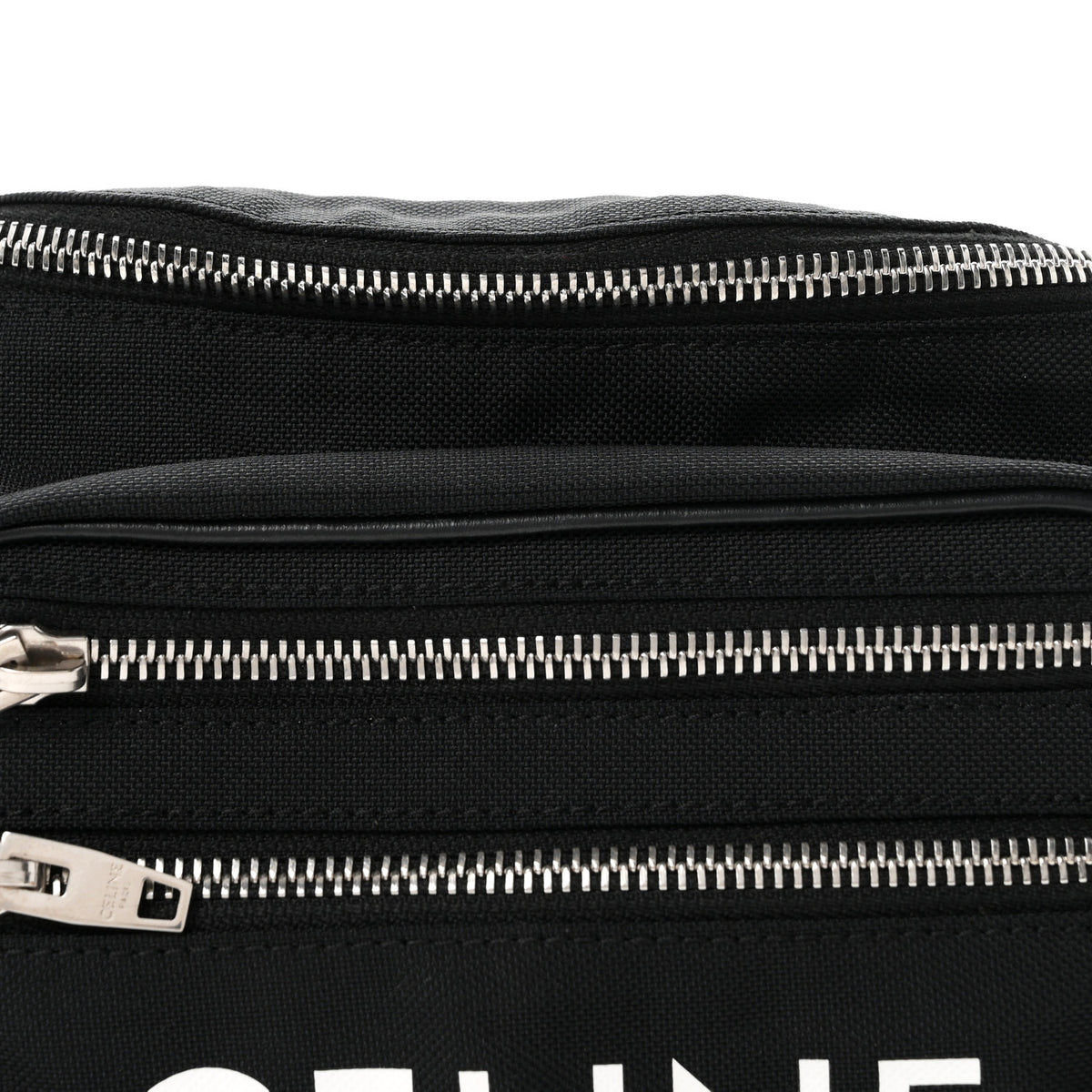 Cotton Gabardine Logo Print Trekking Belt Bag Black