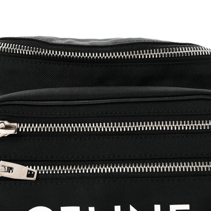 Celine Cotton Gabardine Logo Print Trekking Belt Bag Black 6 of 8