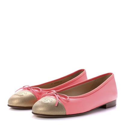 Chanel Calfskin Cap Toe Ballerina Flats 37 Pink 3 of 11