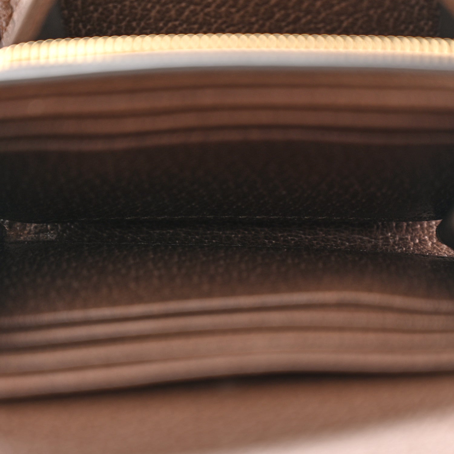 Gucci GG Supreme Monogram Textured Dollar Calfskin Web Ophidia Zip Around Card Case Wallet Beige Ebony New Acero 6 of 7