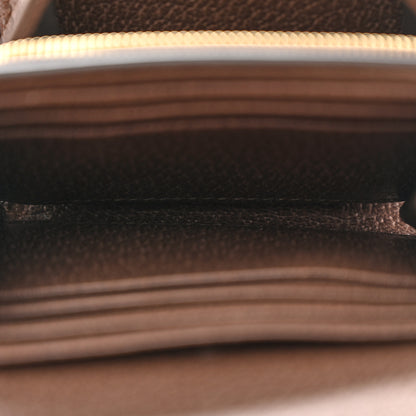 Gucci GG Supreme Monogram Textured Dollar Calfskin Web Ophidia Zip Around Card Case Wallet Beige Ebony New Acero 6 of 7