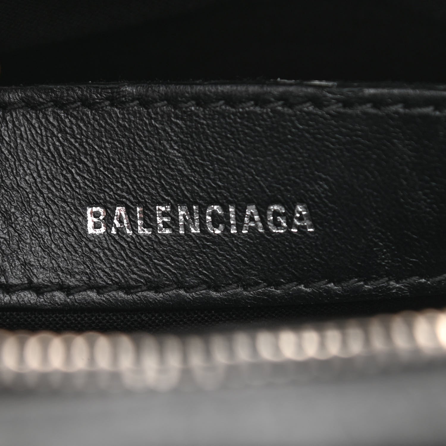 Balenciaga Calfskin Logo Crocodile Embossed XXS Ville Top Handle Bag Black White 6 of 11