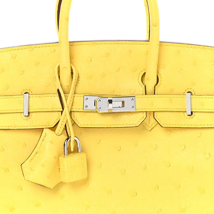 Hermes Ostrich Birkin 25 Citron 8 of 10