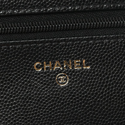 Chanel Caviar Timeless CC Wallet On Chain WOC Black 6 of 12
